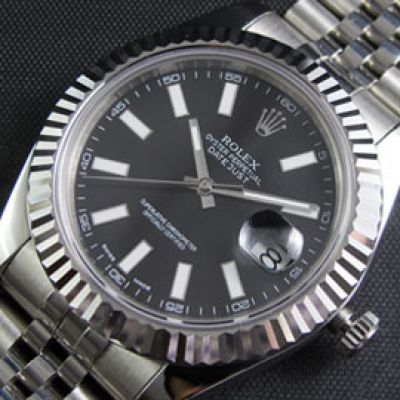 Clone Swiss ETA2836 Rolex Datejust II Watch Black Face